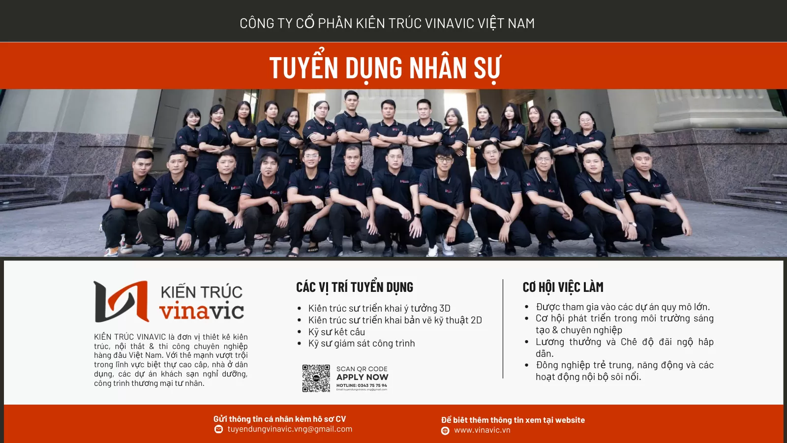 KIẾN TRÚC VINAVIC TUYỂN DỤNG