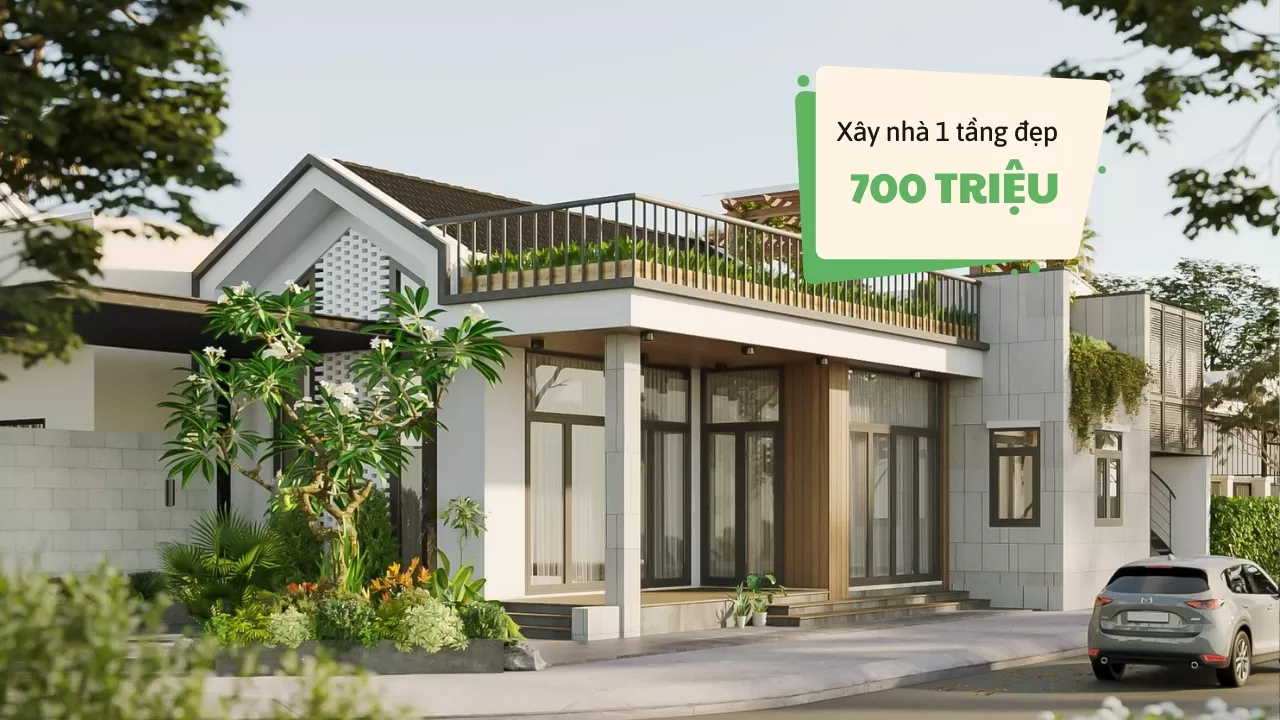 29+ Ý tưởng xây nhà 1 tầng 700 triệu đẹp đầy đủ tiện nghi