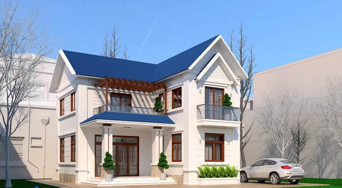 Mẫu nhà 1 trệt 1 lầu 5x15m mái thái đẹp và hiện đại