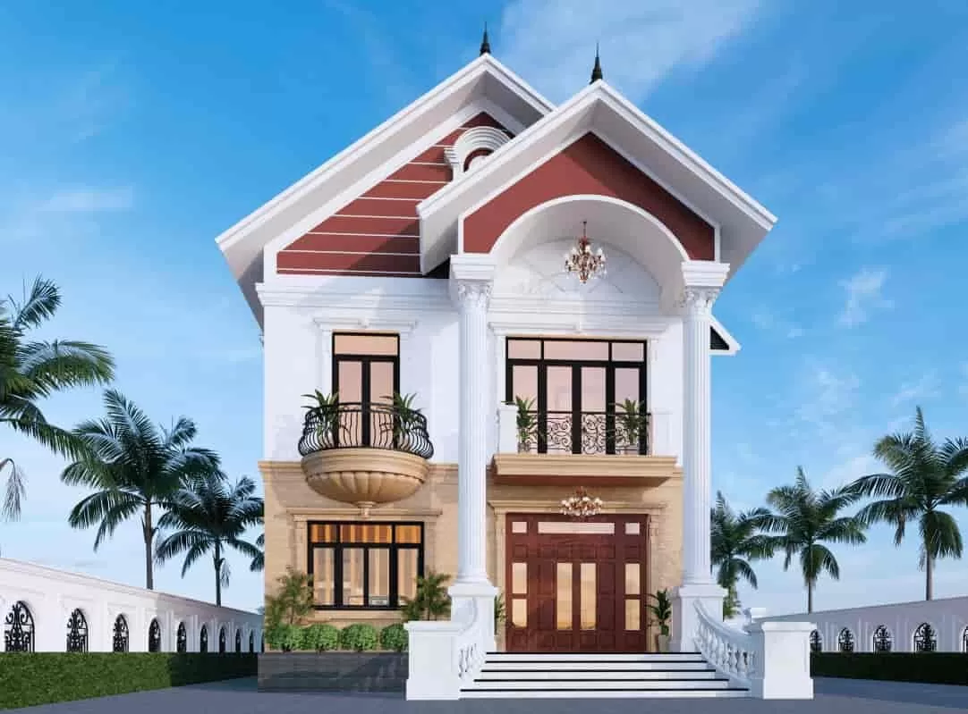 Mẫu nhà 1 trệt 1 lầu 5x15m mái Thái đáp ứng đầy đủ nhu cầu sinh hoạt của các thành viên trong gia đình.