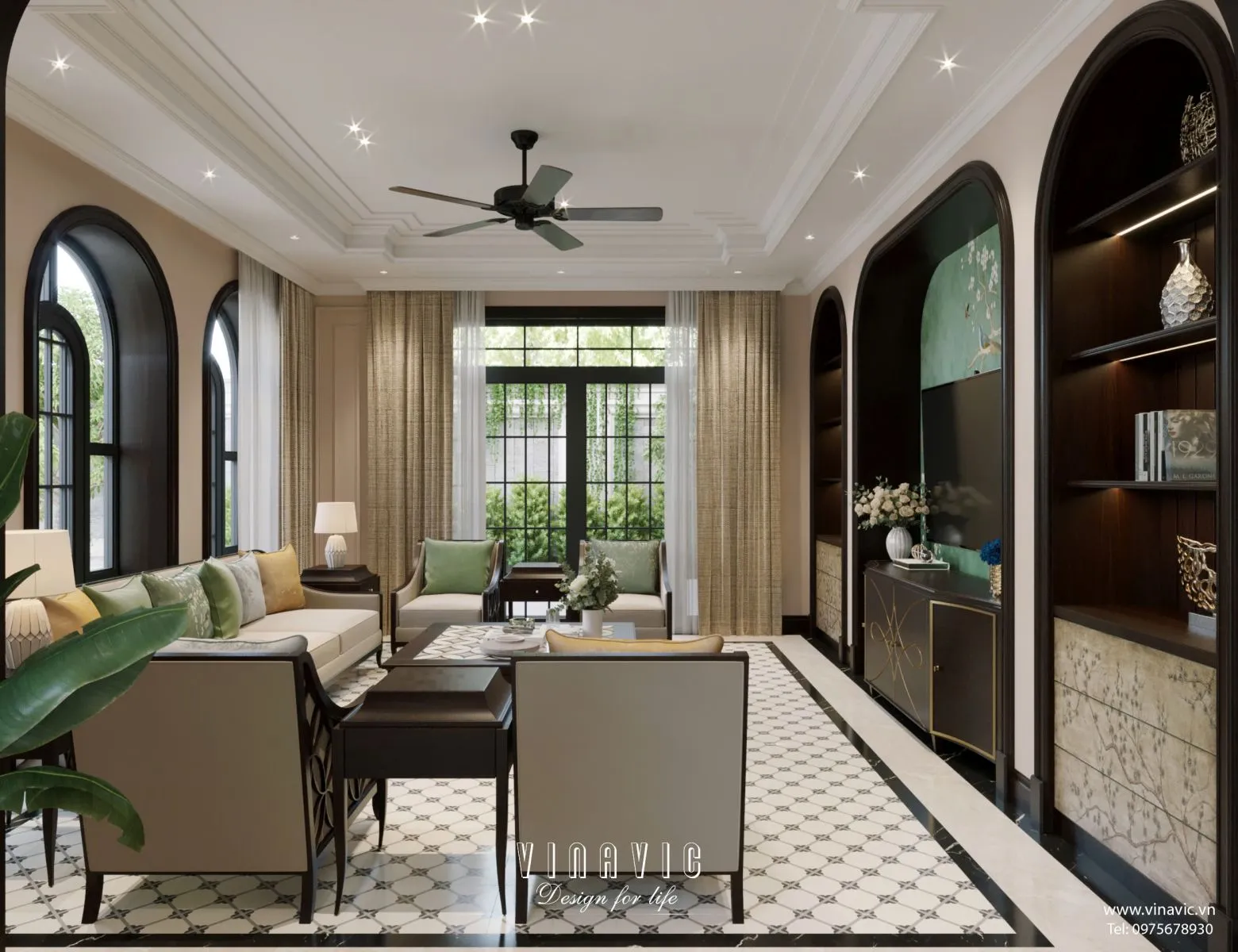 Thiết kế nội thất địa trung hải cho căn hộ 100m²