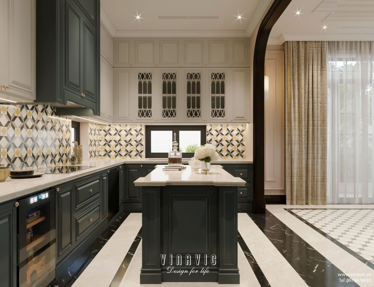 Thiết kế nội thất địa trung hải biệt thự 3 tầng 16x10m NT2334