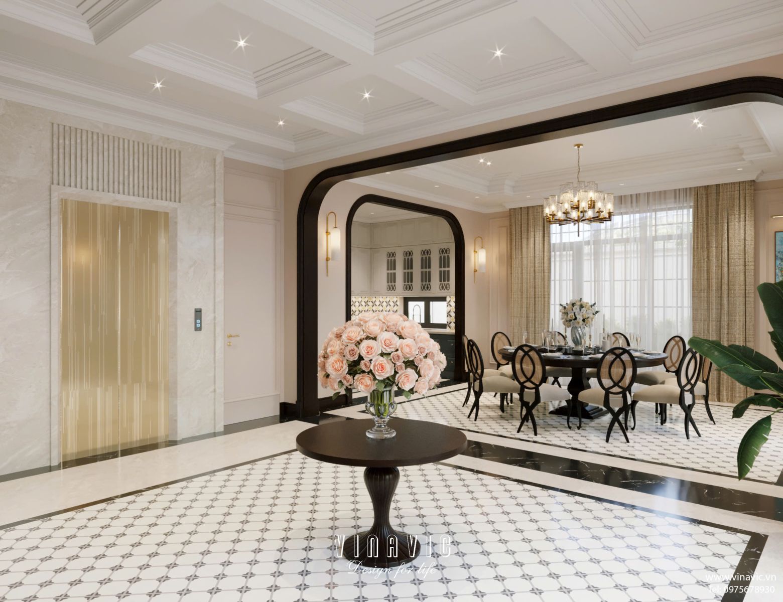 Thiết kế nội thất địa trung hải biệt thự 3 tầng 16x10m NT2334