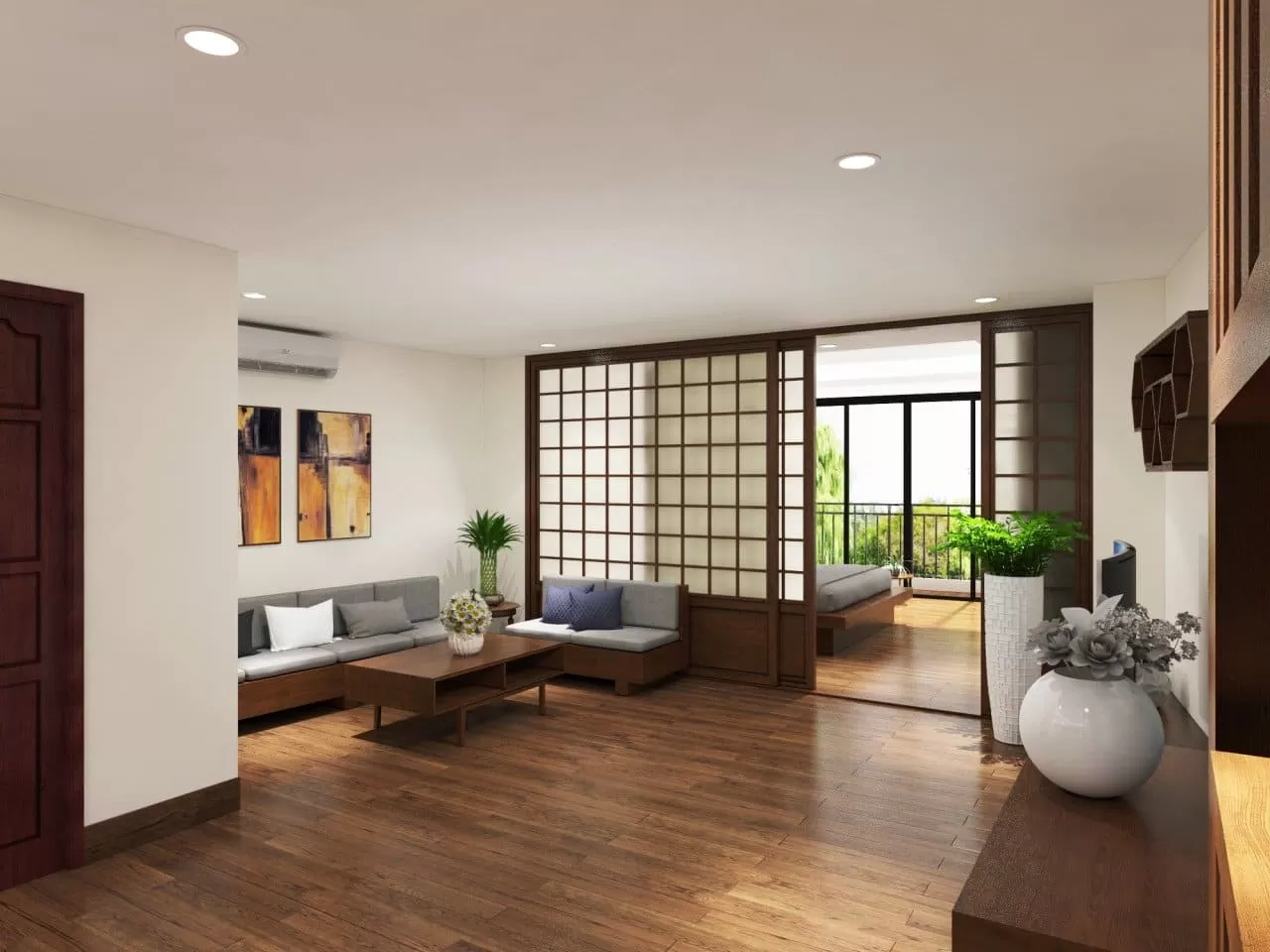 Thiết kế phòng khách phong cách nội thất Nhật Bản