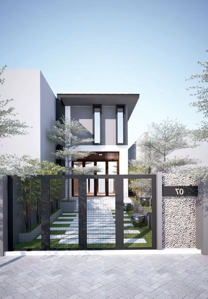 Thiết kế nhà 6.5 x13m có sân trước nhà thoáng