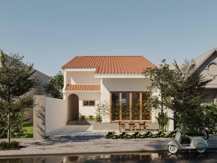 Thiết kế nhà 6.5 x13m 1 tầng mái ngói