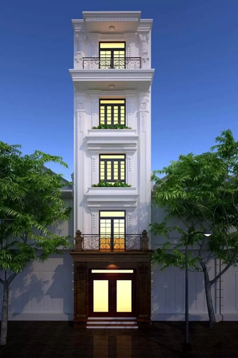 Thiết kế nhà ngang 3m dài 15m tân cổ điển