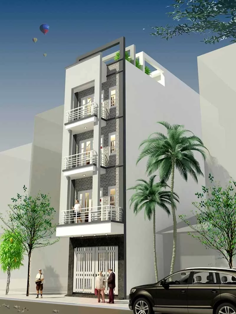 Chi phí xây nhà 4 tầng 45m2 (3x15m) dao động từ 1,1 tỷ đến 1,2 tỷ đồng