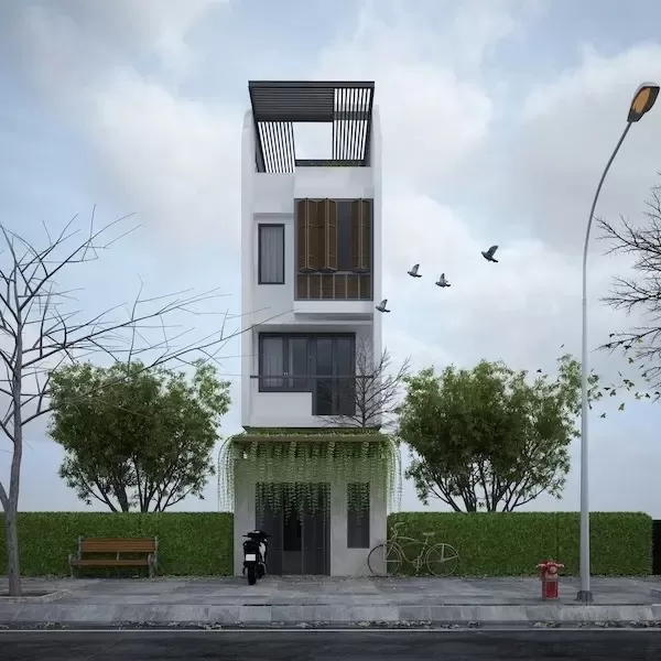 Thiết kế nhà ngang 3m dài 15m 4 tầng