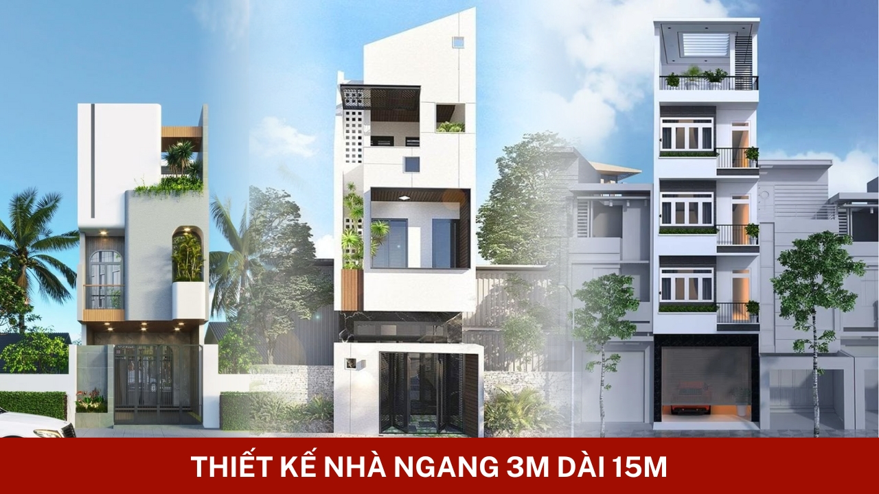37 thiết kế nhà ngang 3m dài 15m đẹp tiện nghi Siêu Hót