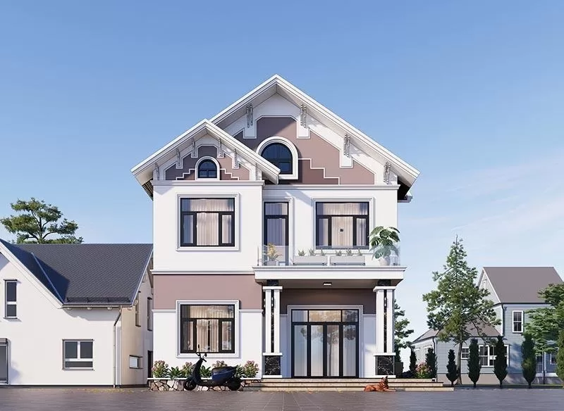 Đặc điểm nhà mái thái ngang 8m 2 tầng