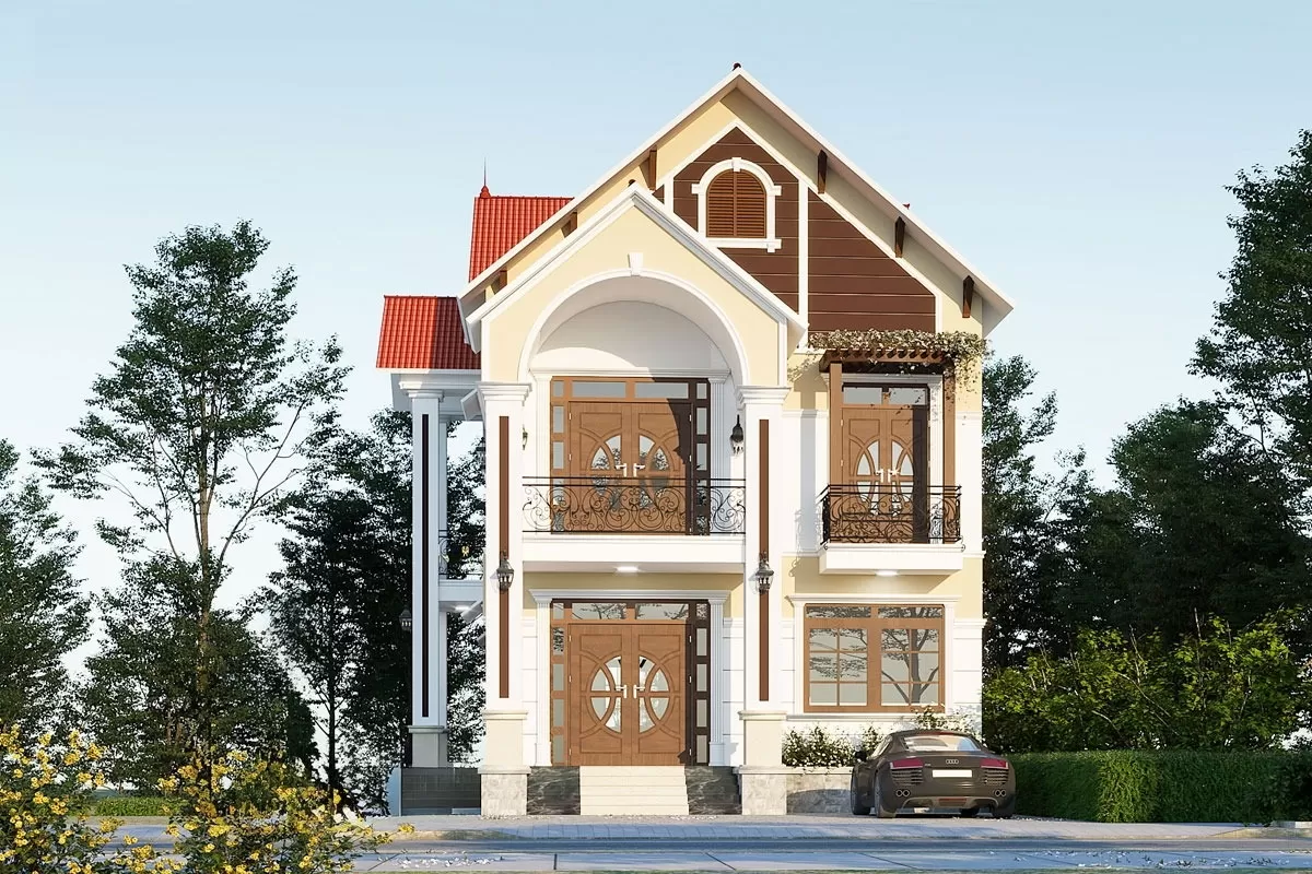 Nhà 2 tầng mái thái mặt tiền 8m x 15m