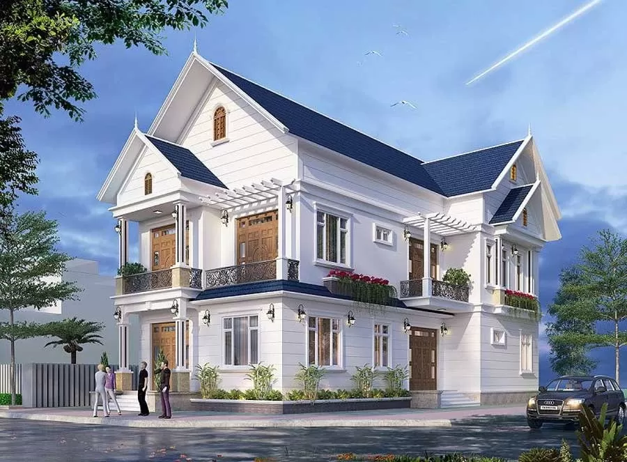 Những lưu ý khi xây nhà mái thái ngang 8m 2 tầng