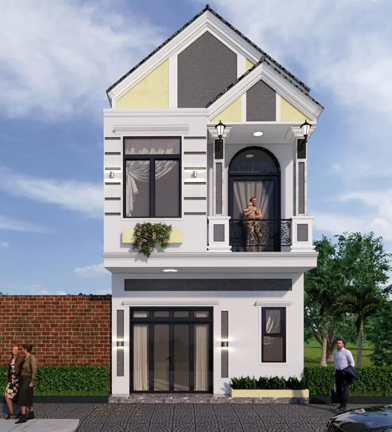 Thiết kế nhà 1 trệt 1 lầu 5x15 đẹp – Phối cảnh hài hòa, công năng thông minh, phù hợp gia đình trẻ