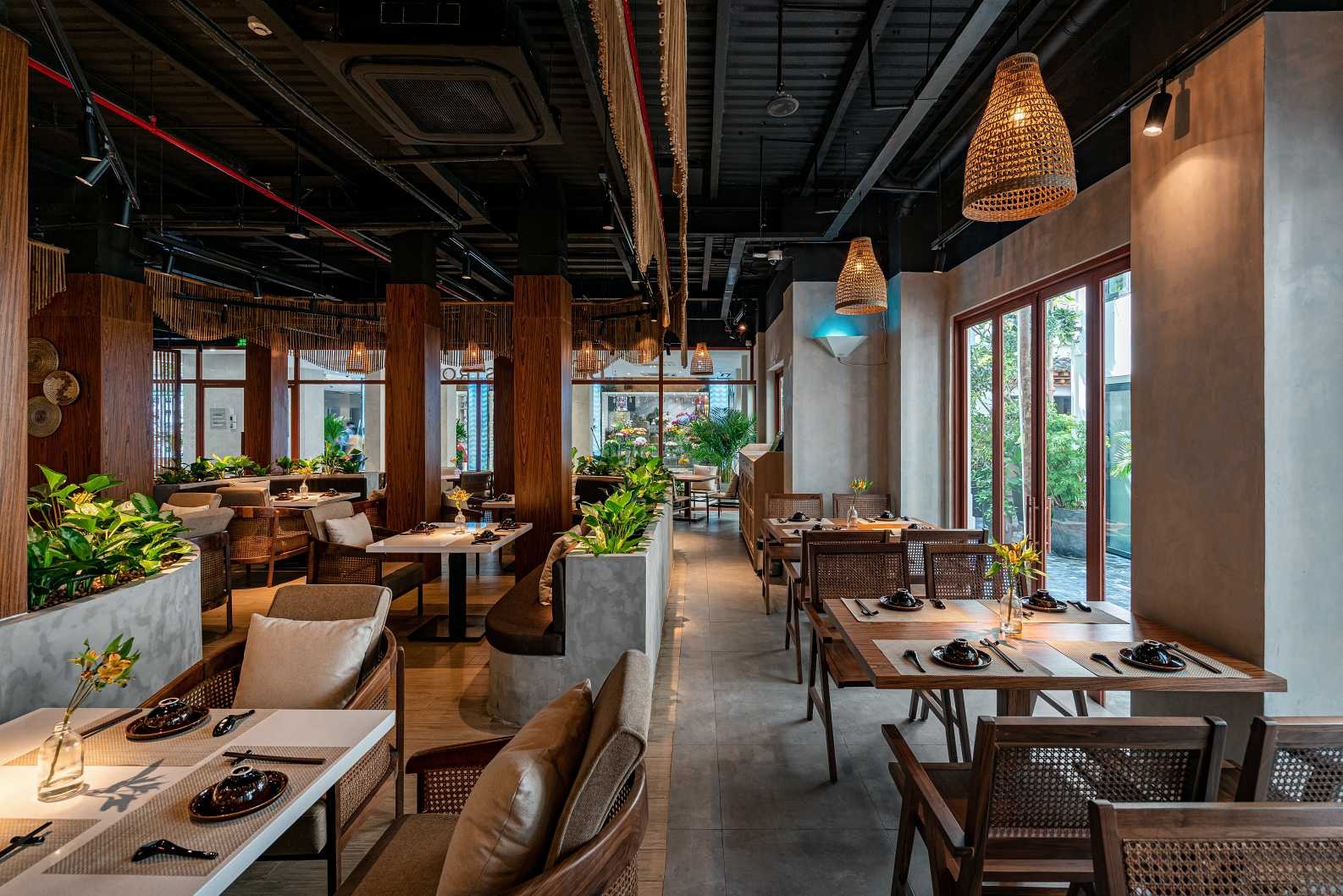 Thiết kế nhà hàng với kích thước bàn ghế hợp lý