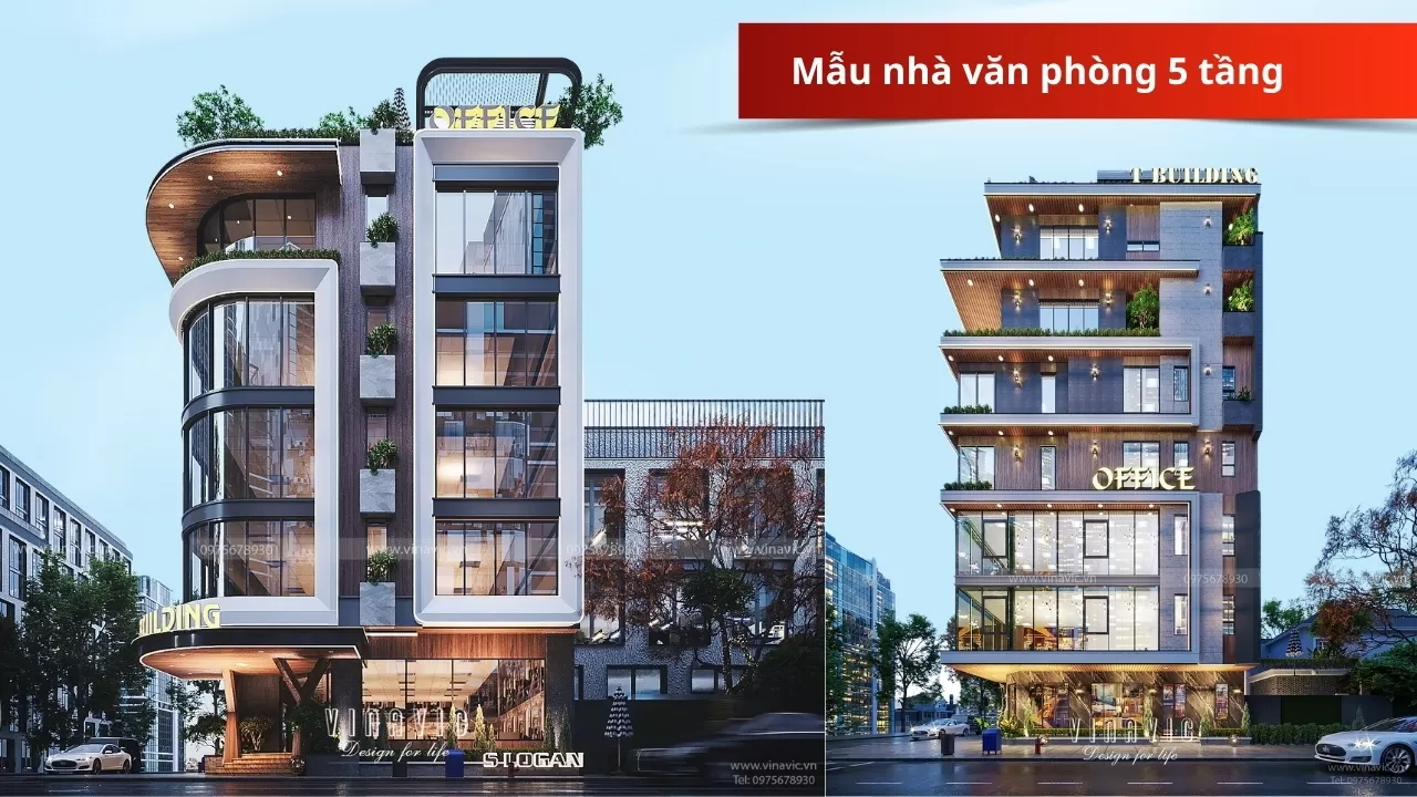 Xu hướng thiết kế nhà văn phòng 5 tầng & lưu ý quan trọng