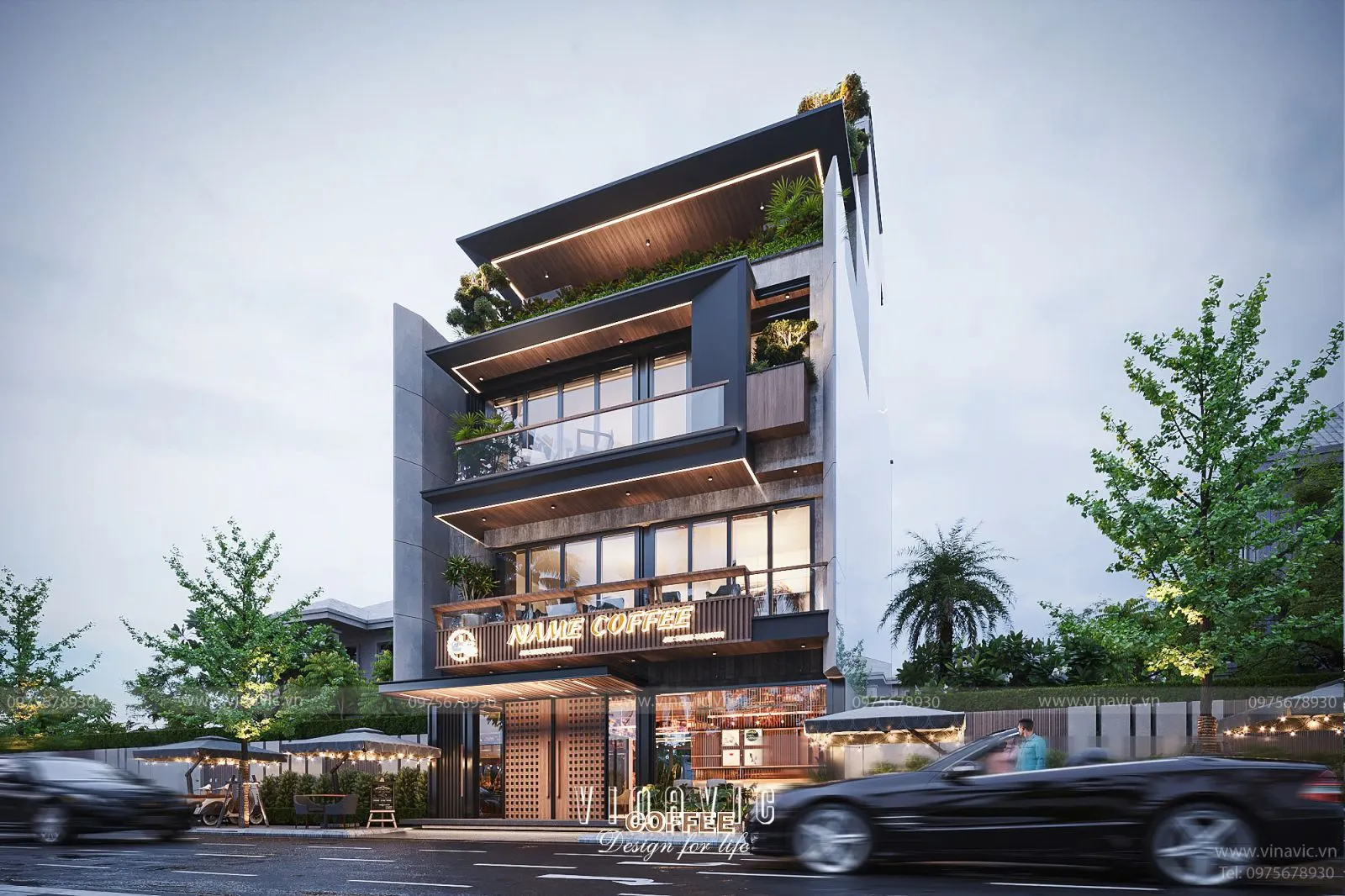 Mẫu biệt thự 200m2 kết hợp showroom sang trọng