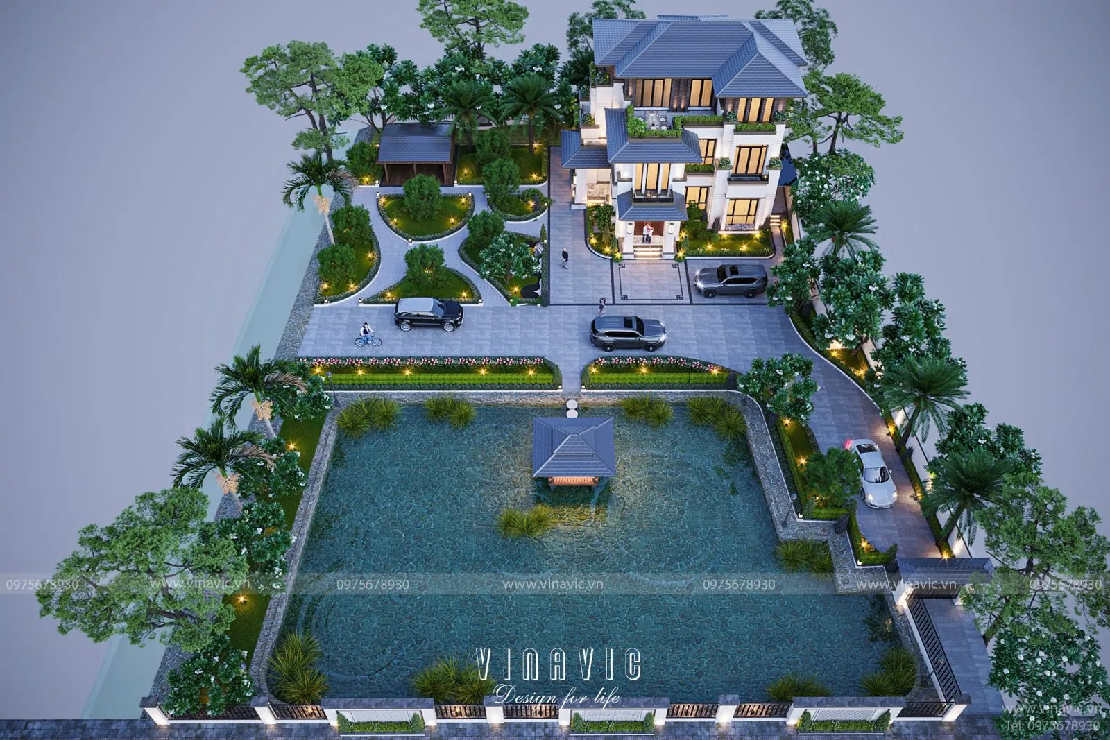 Biệt thự 200m2 kiến trúc hiện đại
