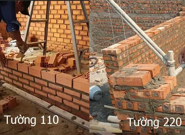 Chiều dày tường quyết định số gạch cần cho mỗi m3 