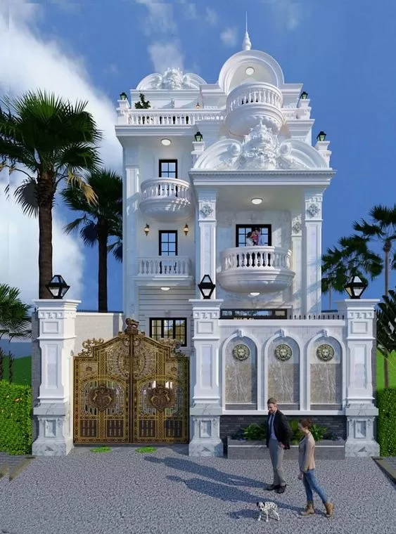 Mẫu nhà 7.5x11m phong cách cổ điển