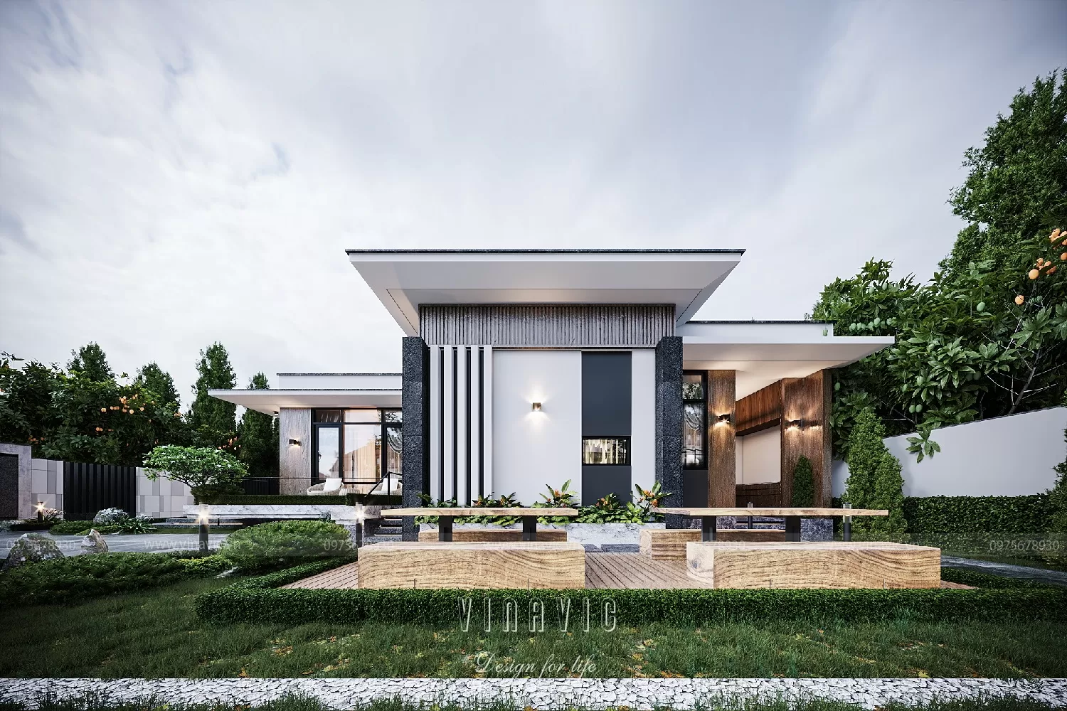 Mẫu nhà cấp 4 8x10m 3 phòng ngủ hiện đại