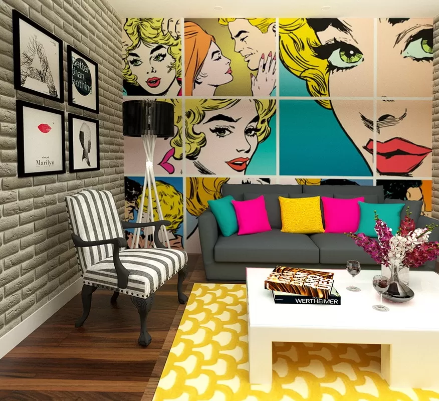 Phong cách nội thất Pop Art được lấy cảm hứng từ văn hóa đại chúng