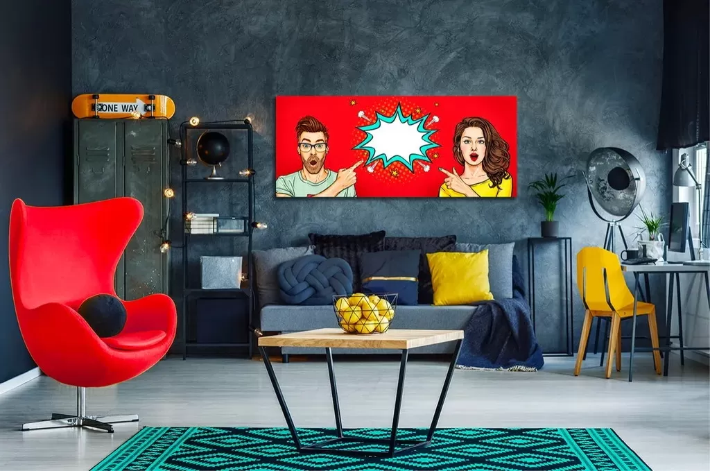 Hình khối không gian nội thất theo phong cách Pop Art vô cùng linh hoạt