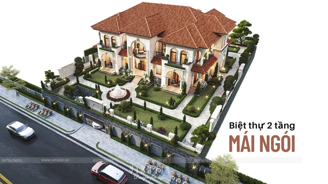 39 Thiết Kế Biệt Thự 2 Tầng Mái Ngói Đẹp, Sang Trọng, Bền Vững