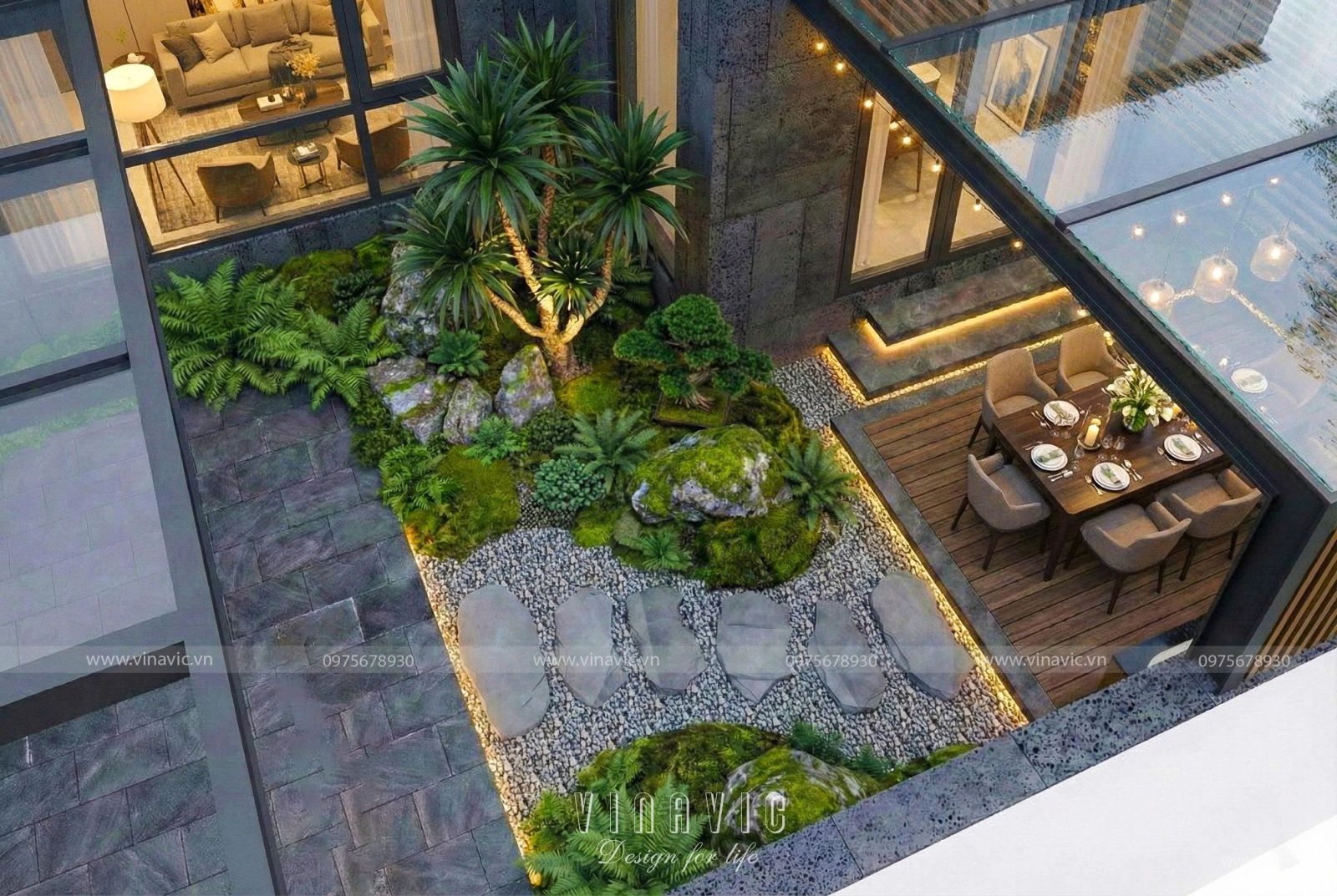 Thiết kế biệt thự phố hiện đại 3 tầng 4 phòng ngủ 132m2 (11x12m) BT2395