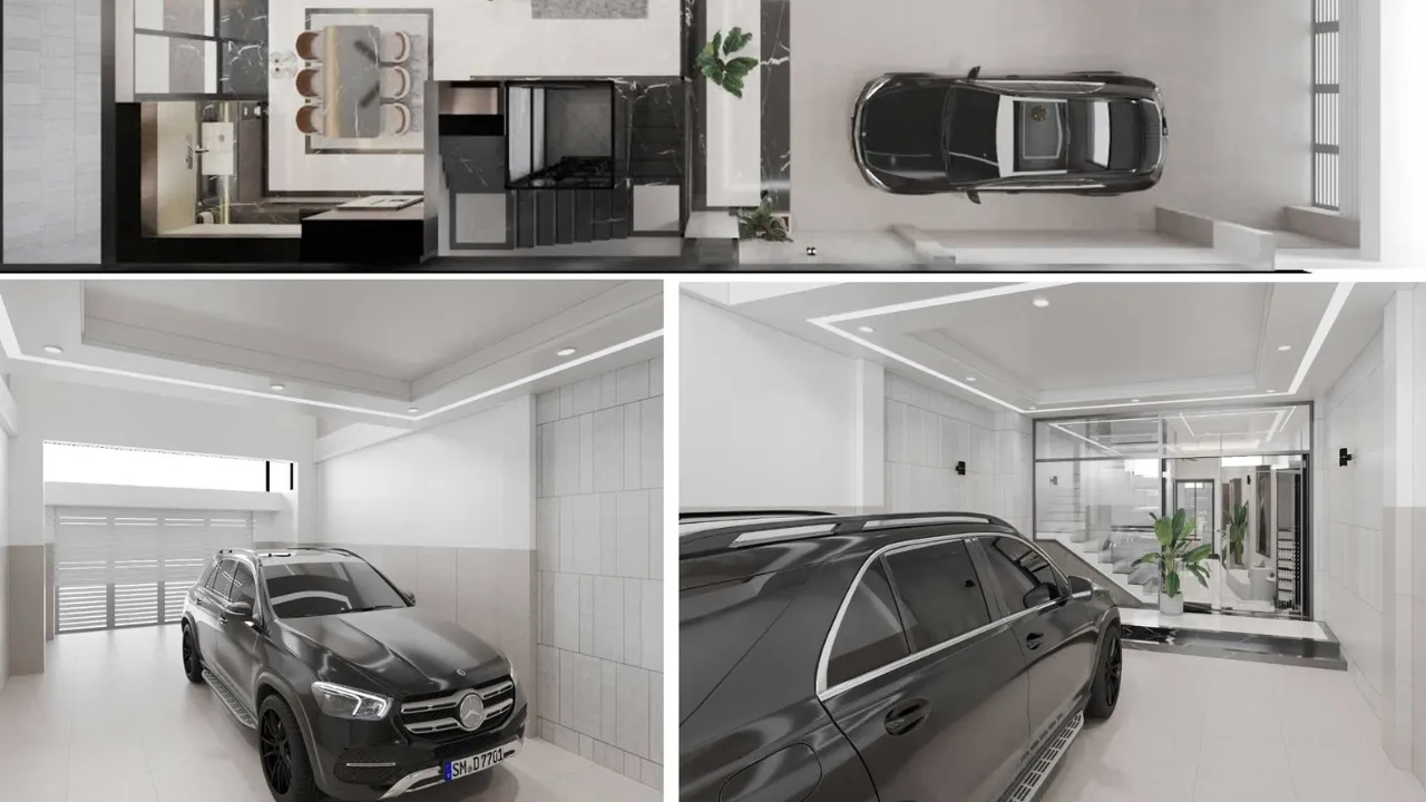 Thiết kế gara ô tô trong nhà ống hiện đại, tối ưu không gian và đảm bảo an toàn