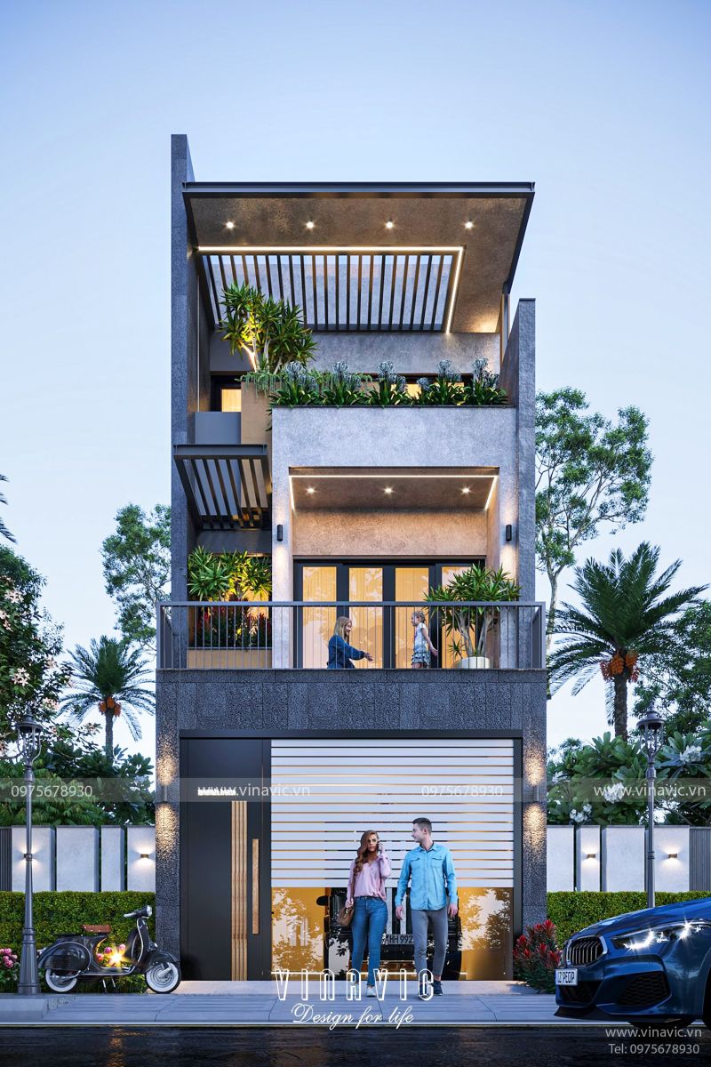 Ưu tiên gam màu tươi sáng như trắng, kem và xám nhạt trong thiết kế gara ô tô trong nhà ống giúp không gian rộng rãi và sáng sủa