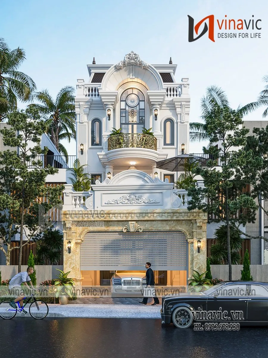 Mẫu thiết kế nhà 8x7m phong cách tân cổ điển lịch lãm và sang trọng