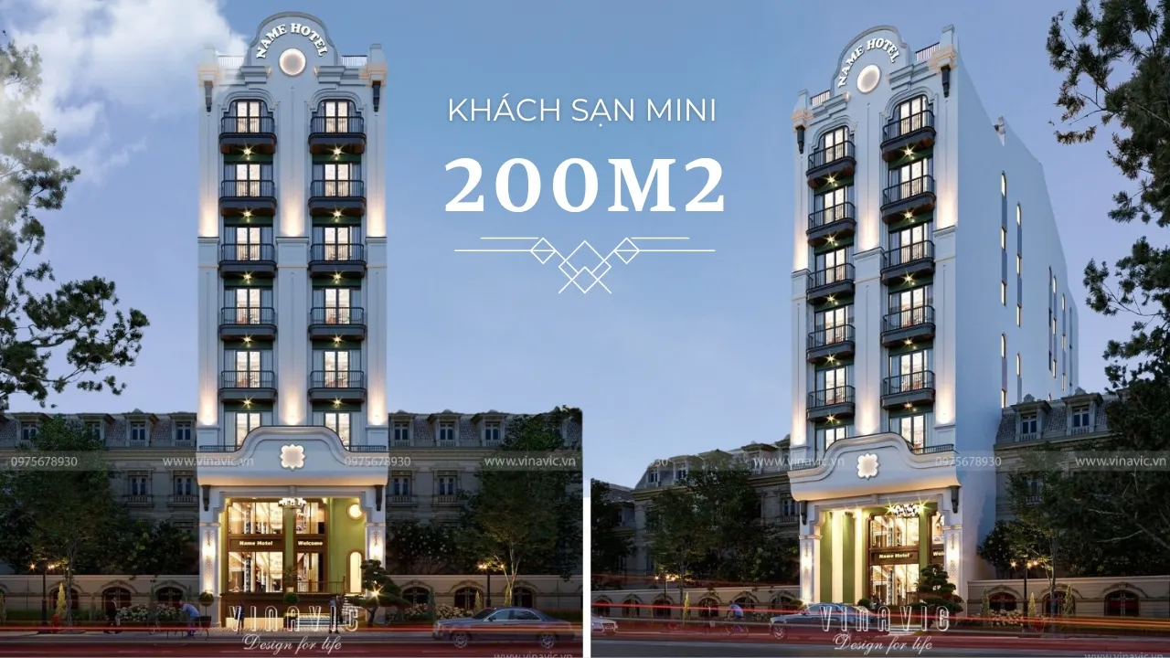 Những mẫu Thiết Kế Khách Sạn Mini 200m2 đẹp ấn Tượng