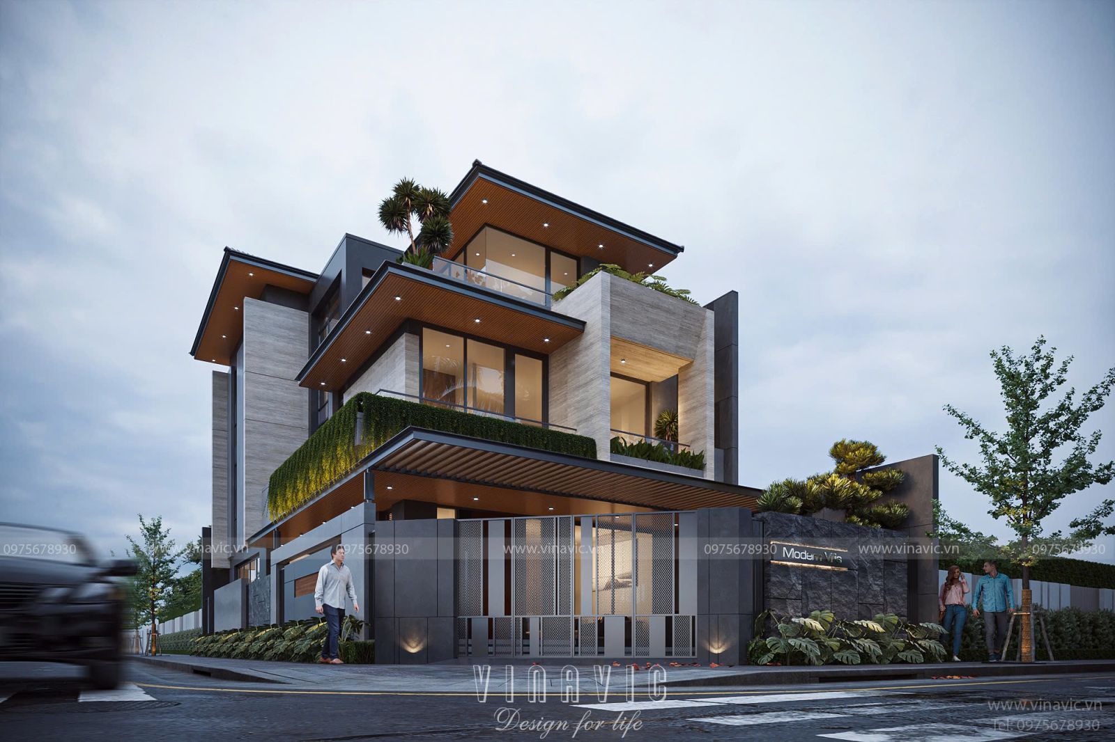 Biệt thự hiện đại 3 tầng 150m² (9x17m) 2 mặt tiền đẳng cấp BT2401