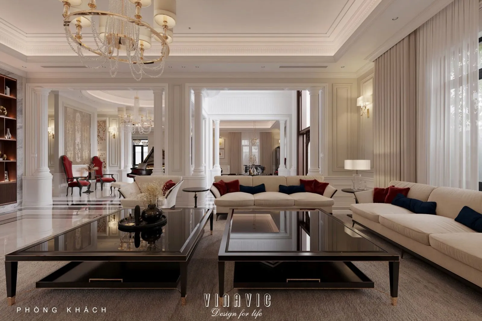 Thiết kế nội thất biệt thự Vinhomes Riverside phong cách tân cổ điển sang trọng