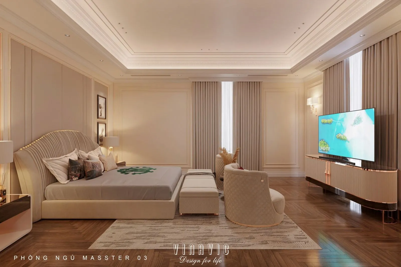 Nội thất tân cổ điển chung cư 100m² đẳng cấp