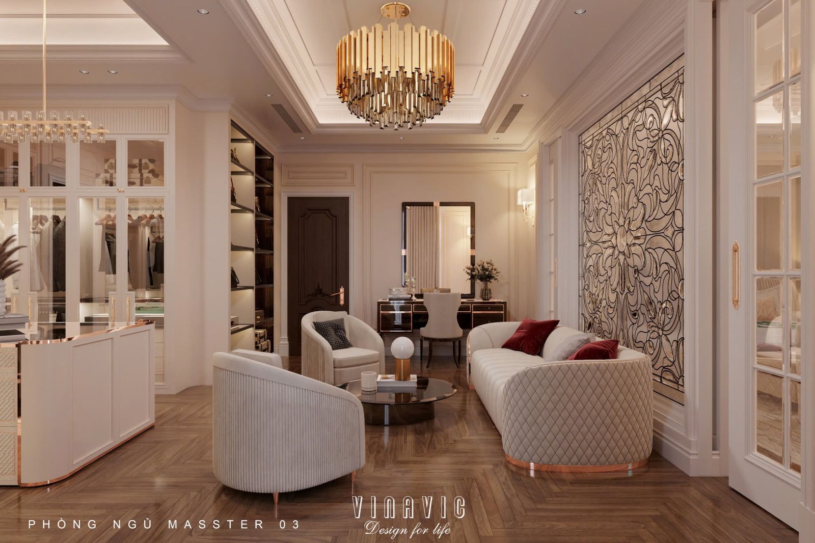 Mẫu nội thất phòng ngủ sang trọng phong cách Neo Classic NT2340