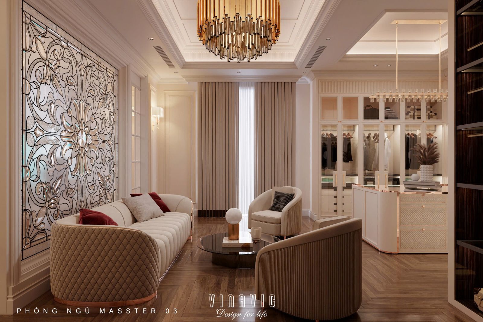 Mẫu nội thất phòng ngủ sang trọng phong cách Neo Classic NT2340