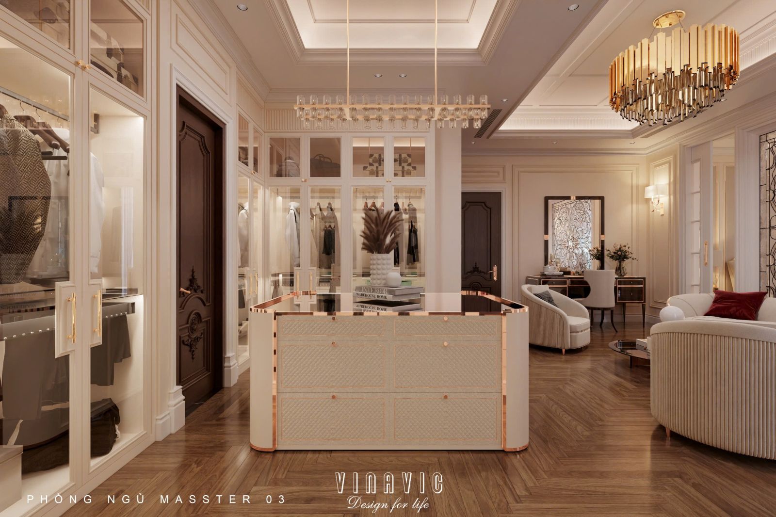 Mẫu nội thất phòng ngủ sang trọng phong cách Neo Classic NT2340