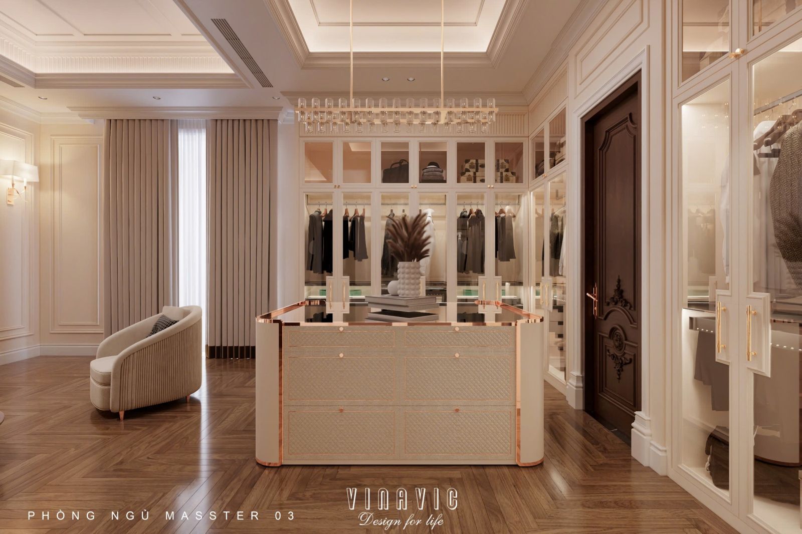 Mẫu nội thất phòng ngủ sang trọng phong cách Neo Classic NT2340