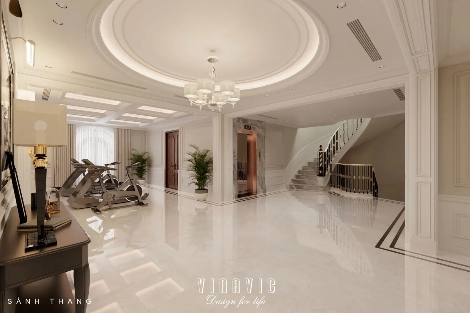 Sự đối lập chất liệu tạo điểm nhấn ấn tượng trong không gian