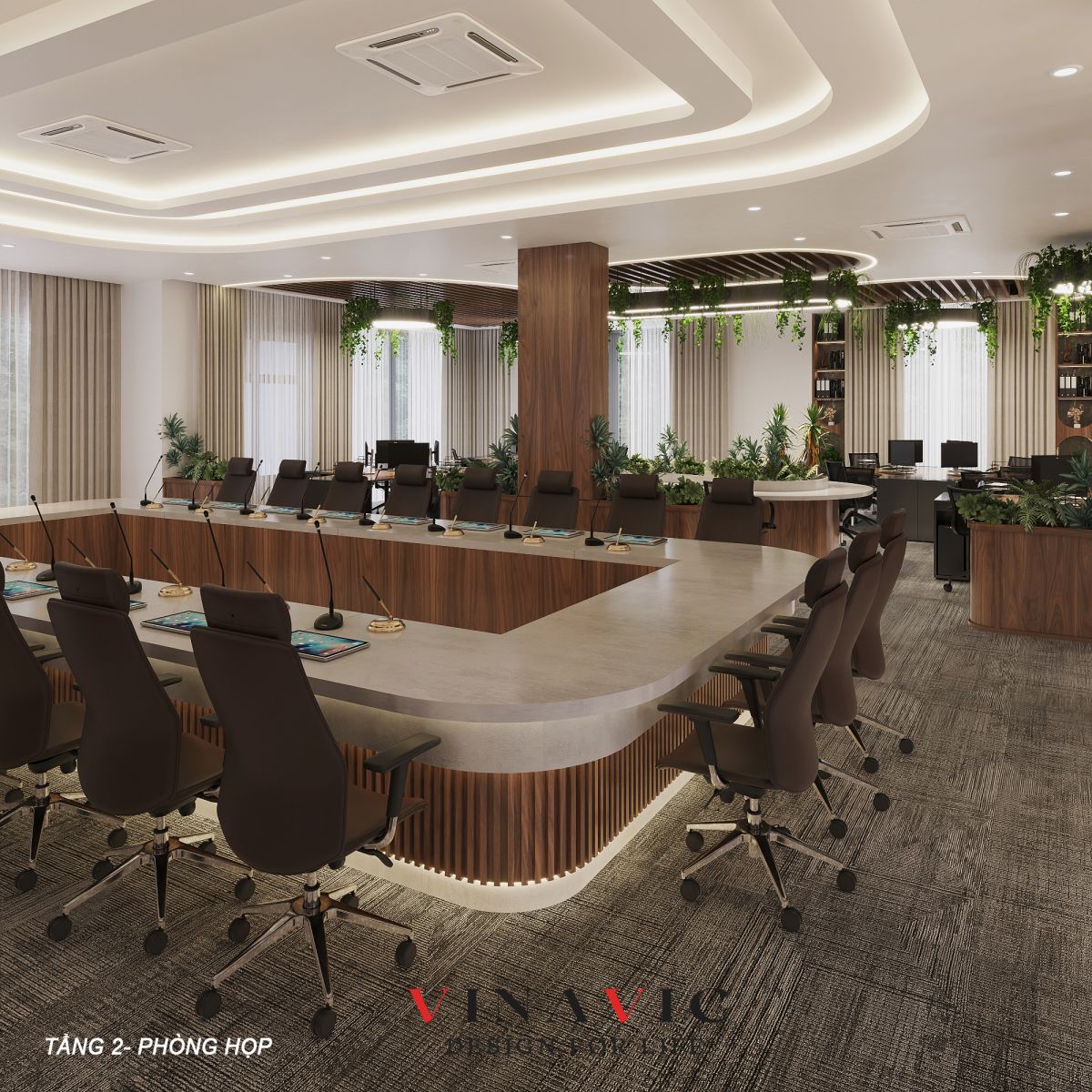 Mẫu thiết kế phòng họp sang trọng hiện đại cao cấp NT2346