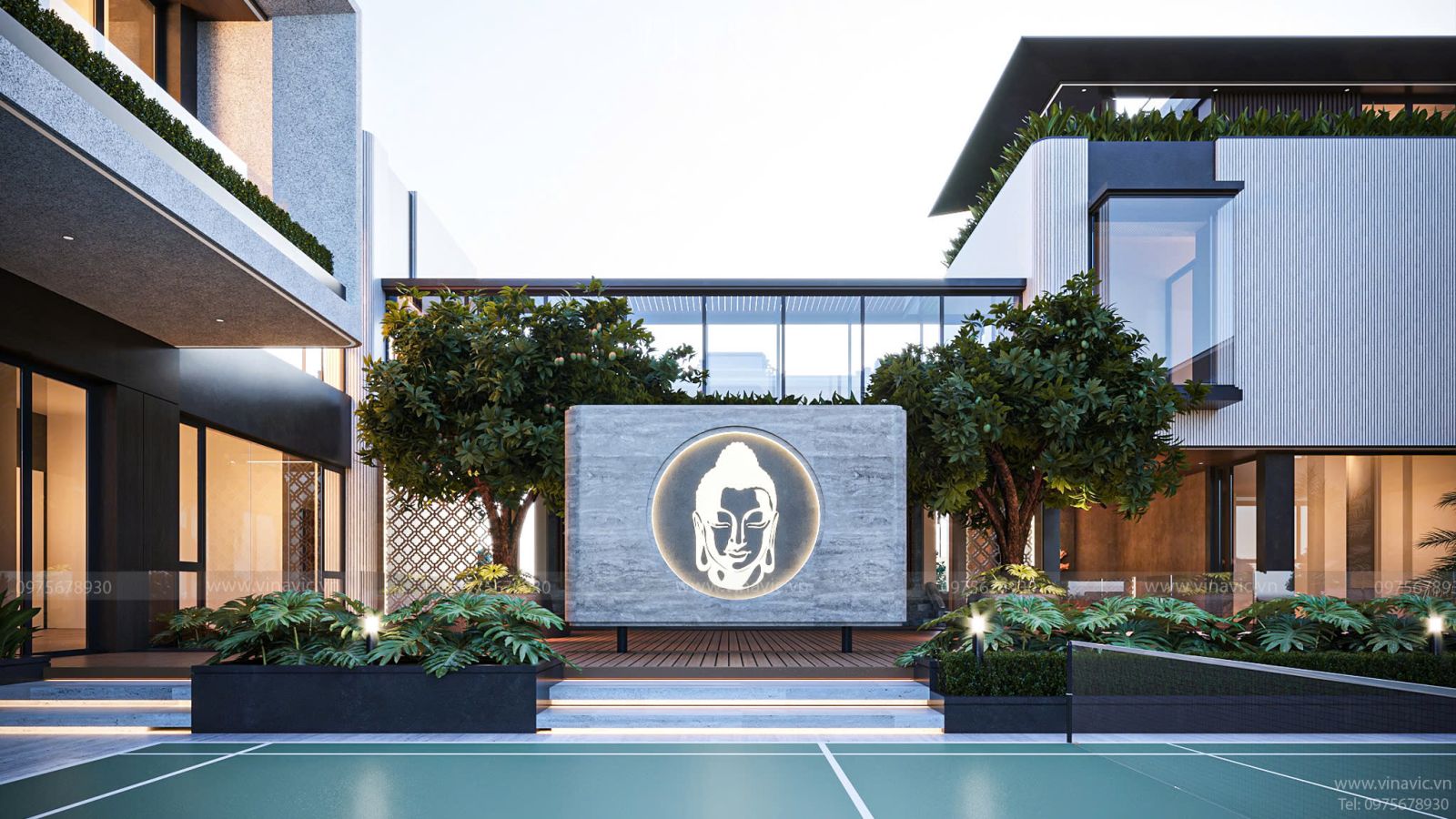 Thiết kế biệt thự hiện đại 3 tầng 1400m² Hien Modern Villa (29x48m) BT2402