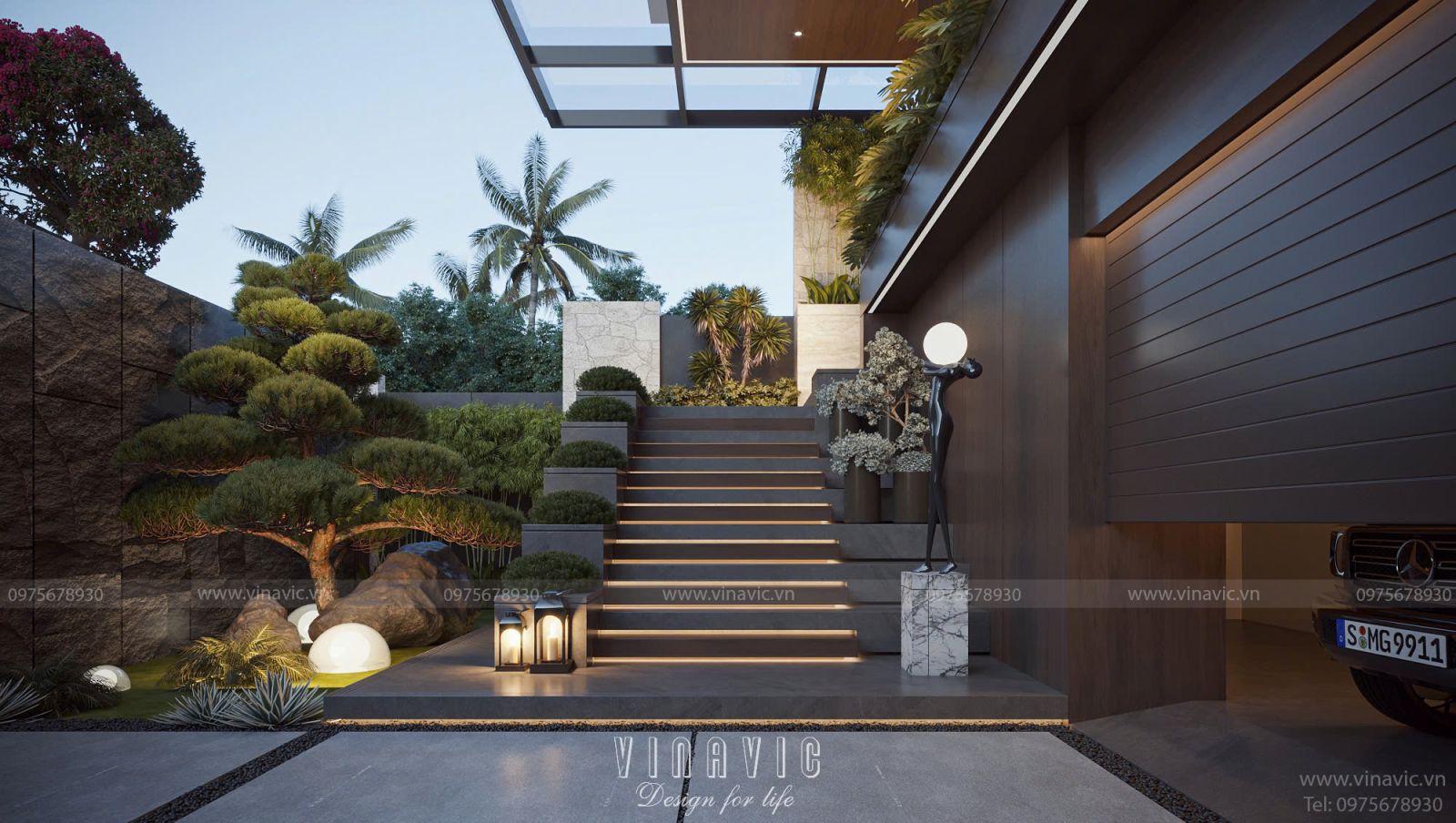 Thiết kế biệt thự hiện đại 3 tầng 1400m² Hien Modern Villa (29x48m) BT2402