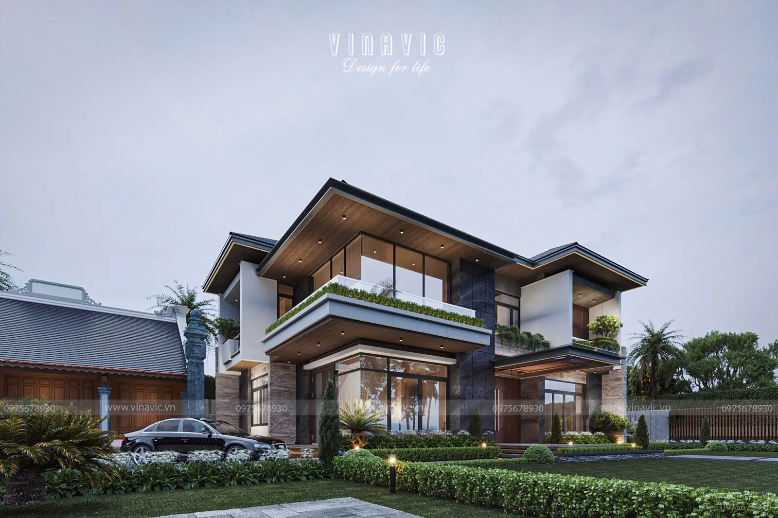 Phối cảnh tổng thể biệt thự 200m2 đẳng cấp