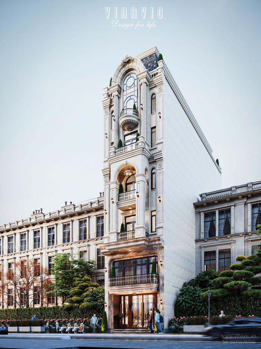 Nhà phố tân cổ điển 6 tầng mặt tiền 6m x 20m kết hợp kinh doanh NP2356