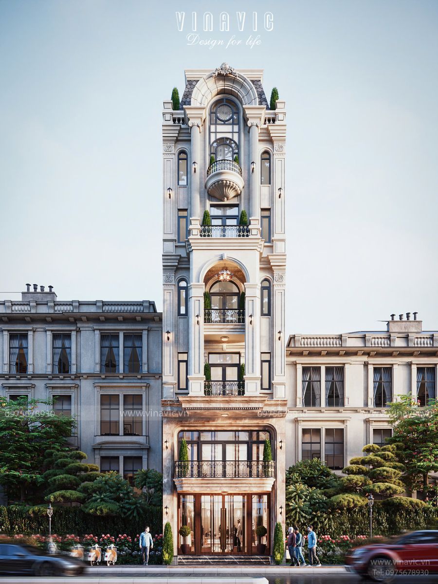 Nhà phố tân cổ điển 6 tầng mặt tiền 6m x 20m kết hợp kinh doanh NP2356