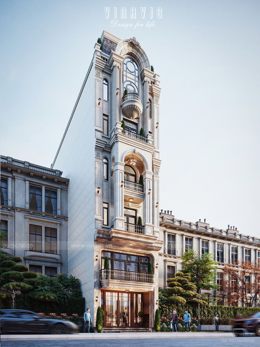 Nhà phố tân cổ điển 6 tầng mặt tiền 6m x 20m kết hợp kinh doanh NP2356