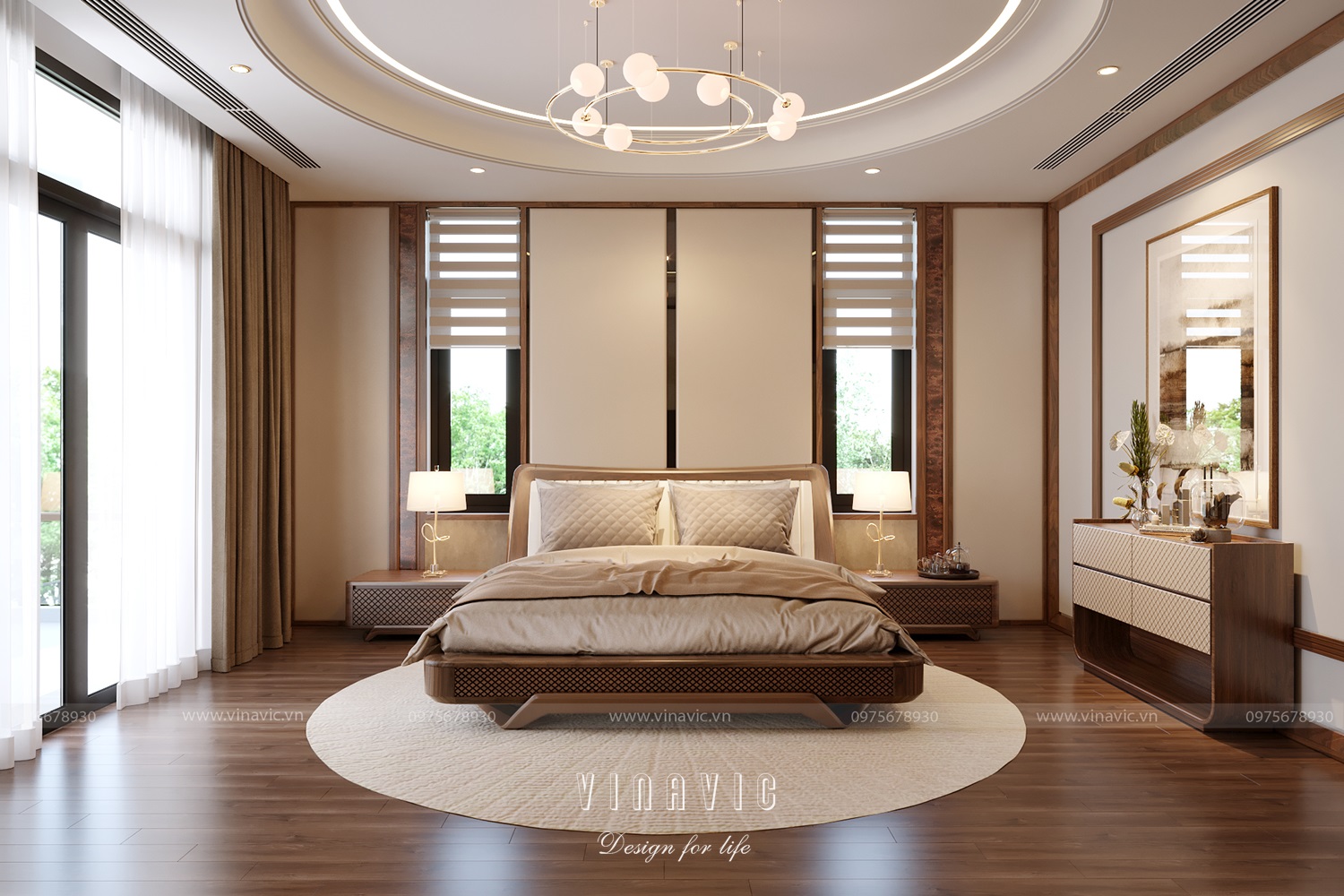 Thiết kế nội thất biệt thự 4 tầng 300m2 CĐT Mr Khánh - Vĩnh Phúc NT2328