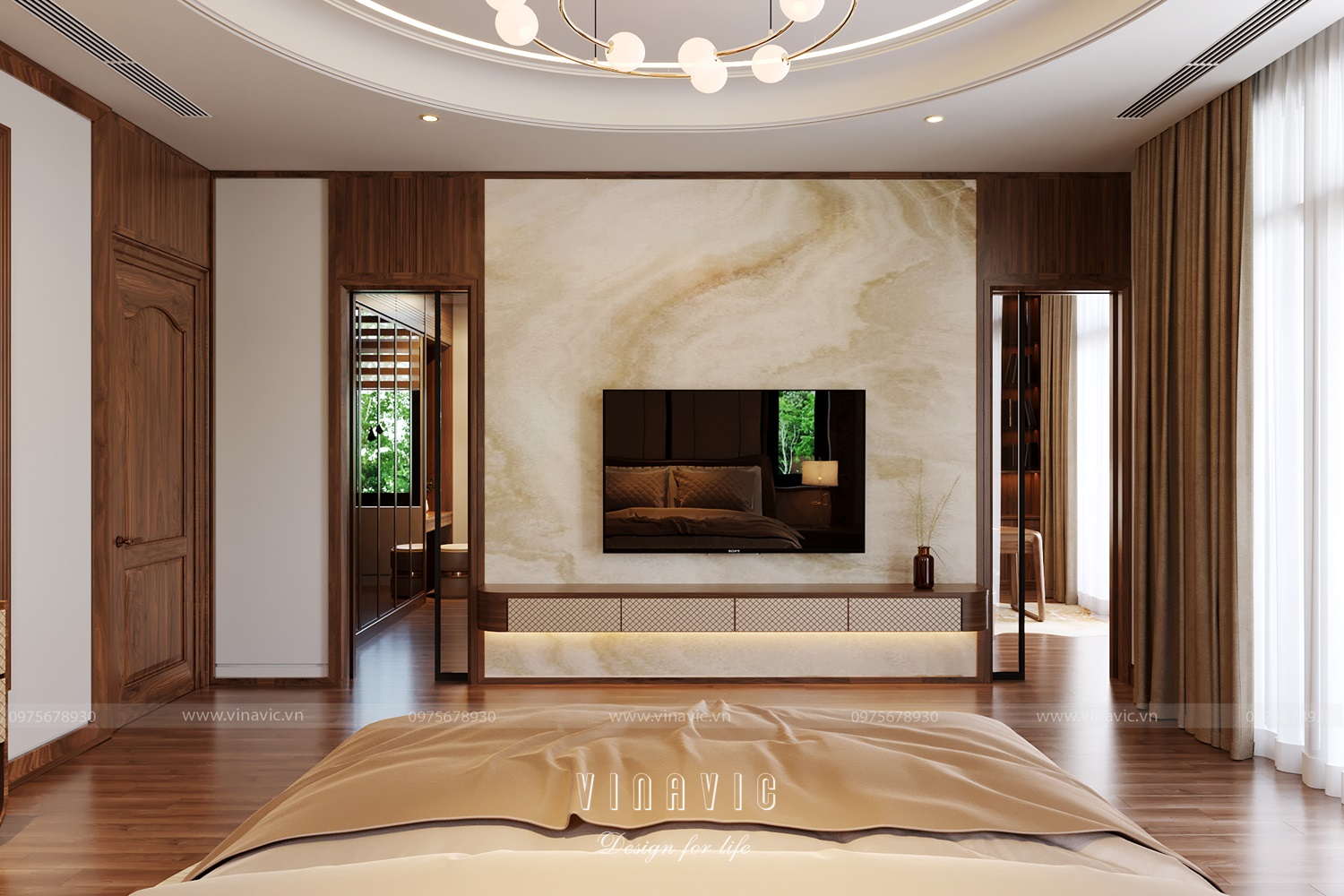 Thiết kế nội thất biệt thự 4 tầng 300m2 CĐT Mr Khánh - Vĩnh Phúc NT2328